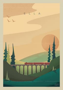 Ella Sri Lanka Travel Poster - Iconic Nine Arch Bridge Travel Poster thumbnail 2