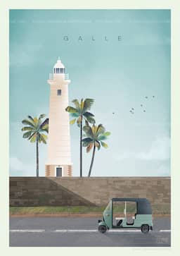 Galle Sri Lanka Travel Poster – Sri Lankan Heritage Travel Art thumbnail 1